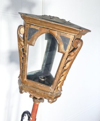 19th Century Golden Wood and Wrough Iron Lamp-OJE-1361682