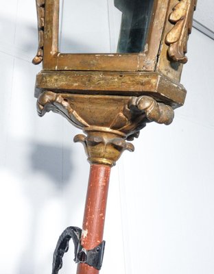 19th Century Golden Wood and Wrough Iron Lamp-OJE-1361682