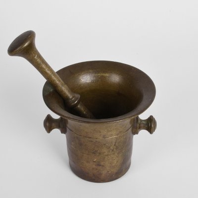 19th Century Grand Tour Antique Handmade Bronze Mortar with Pestle-JDR-1125529