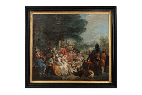 19th Century Halt Hunting Oil on Canvas by Carle Van Loo-CEJ-626747