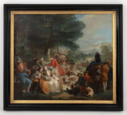 19th Century Halt Hunting Oil on Canvas by Carle Van Loo-CEJ-626747