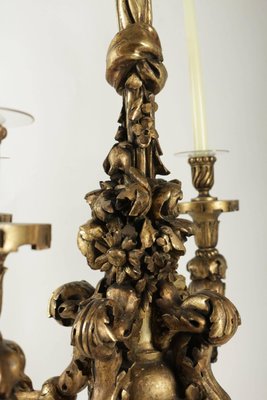 19th Century Hand Carved Gilt Wood Chandelier-WFS-492638