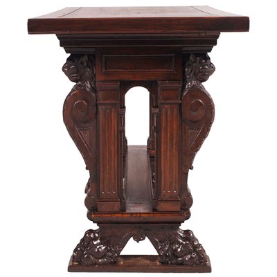 19th Century Hand Carved Walnut Desk from Testolini & Salviati-NJV-709651