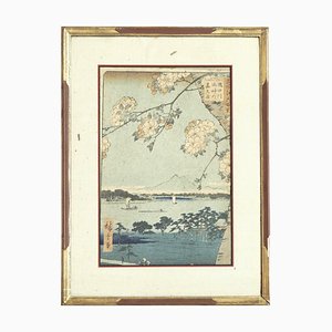 19th Century Hiroshigé Woodcut View to Edo in the Spring-SA-636390