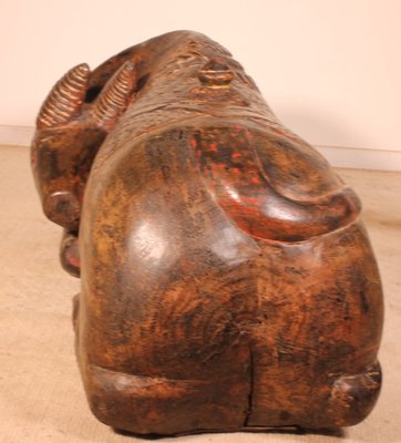 19th Century Indian Wooden Buffalo Sculpture-HPU-730057