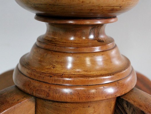 19th Century Inlaid Walnut and Light Wood Pedestal Table-RVK-780507