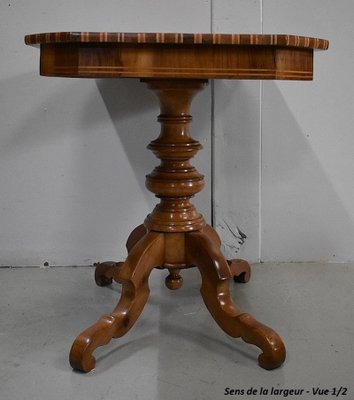 19th Century Inlaid Walnut and Light Wood Pedestal Table-RVK-780507