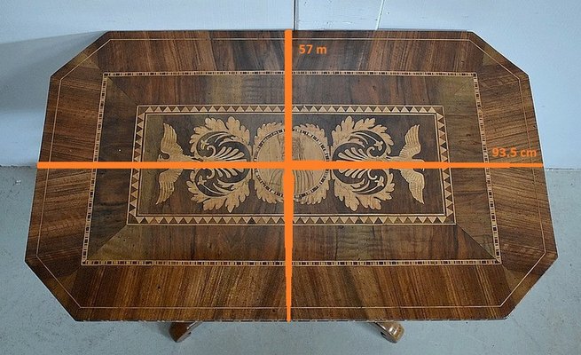 19th Century Inlaid Walnut and Light Wood Pedestal Table-RVK-780507