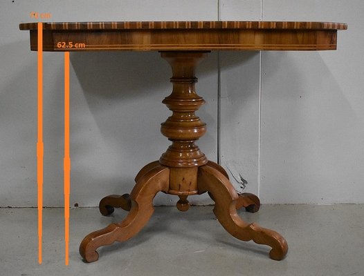 19th Century Inlaid Walnut and Light Wood Pedestal Table-RVK-780507