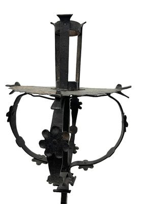 19th Century Iron Floor Candleholders, Set of 2-UCH-1740150