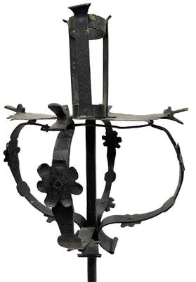 19th Century Iron Floor Candleholders, Set of 2-UCH-1740150