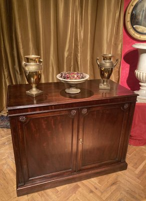 19th Century Italian Empire Mahogany Commode 2-Doors Cabinet-AXE-1433422