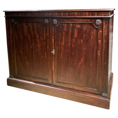 19th Century Italian Empire Mahogany Commode 2-Doors Cabinet-AXE-1433422