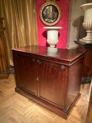 19th Century Italian Empire Mahogany Commode 2-Doors Cabinet-AXE-1433422