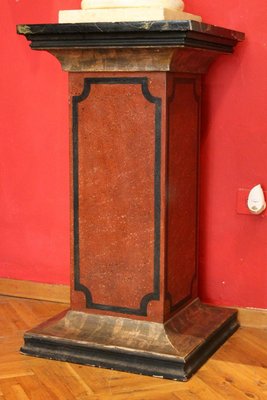 19th Century Italian Faux Marble Lacquer Architectural Pedestals or Columns, Set of 2-AXE-1433472