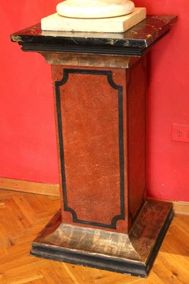 19th Century Italian Faux Marble Lacquer Architectural Pedestals or Columns, Set of 2-AXE-1433472