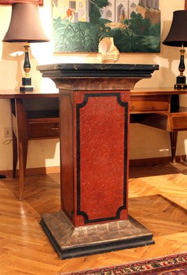 19th Century Italian Faux Marble Lacquer Architectural Pedestals or Columns, Set of 2-AXE-1433472