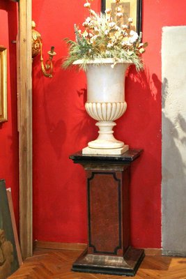 19th Century Italian Faux Marble Lacquer Architectural Pedestals or Columns, Set of 2-AXE-1433472