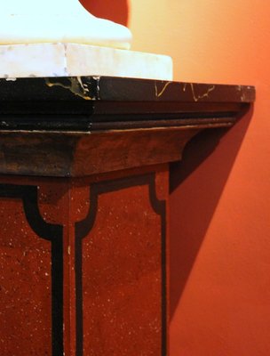 19th Century Italian Faux Marble Lacquer Architectural Pedestals or Columns, Set of 2-AXE-1433472