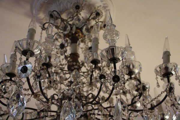 19th Century Italian Neoclassical Giltwood and Crystal Chandelier-YF-632725