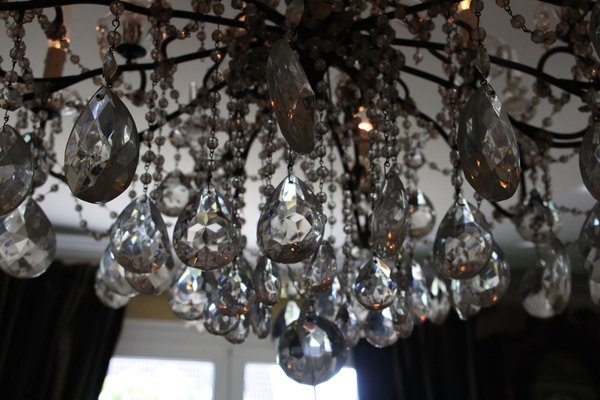 19th Century Italian Neoclassical Giltwood and Crystal Chandelier-YF-632725