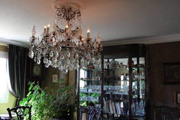 19th Century Italian Neoclassical Giltwood and Crystal Chandelier-YF-632725