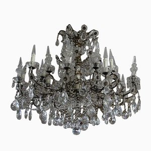 19th Century Italian Neoclassical Giltwood and Crystal Chandelier-YF-632725