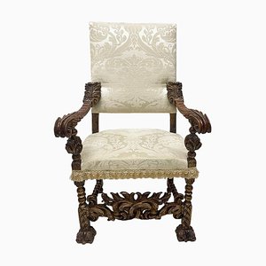 19th Century Italian Throne Armchair-UCH-1787321