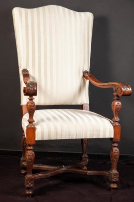 19th Century Italian Walnut Carved Armchairs, Set of 2-MBH-1031727