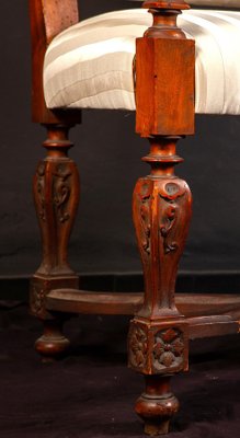 19th Century Italian Walnut Carved Armchairs, Set of 2-MBH-1031727