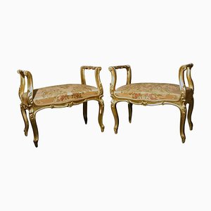 19th Century Italian Window Benches or Settees, 1880s, Set of 2-MBH-1798550