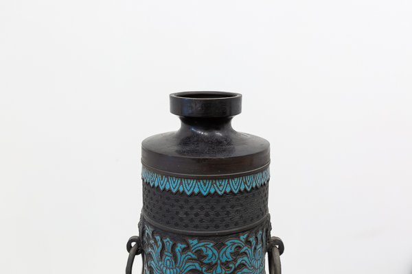 19th Century Japanese Enameled Bronze Vase-UJE-665002