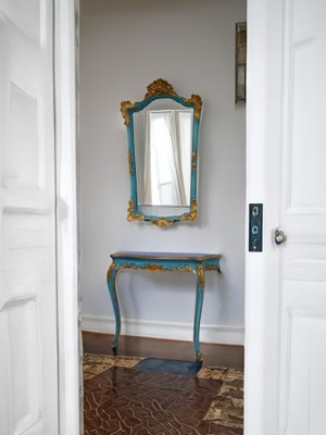 19th Century Late Victorian Console Table with Mirror, 1890, Set of 2-YZB-1822517