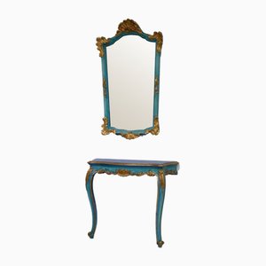 19th Century Late Victorian Console Table with Mirror, 1890, Set of 2-YZB-1822517