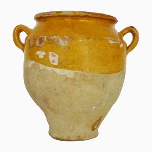 19th Century Little Yellow Glazed Confit Pot, South West of France-MZP-2019756