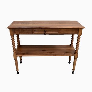 19th Century Louis Philippe Solid Blond Walnut Trolley-RVK-581393