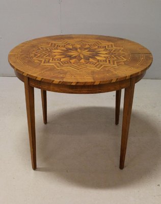 19th Century Louis Philippe Sorrento Walnut Parquetry Center Table-RUK-1796179