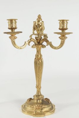 19th Century Louis XV Candelabras in Gold Gilt Bronze, Set of 2-WFS-744773