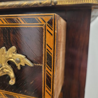 19th Century Louis XV Commode in Marquetry and Marble, France-NUC-2034866