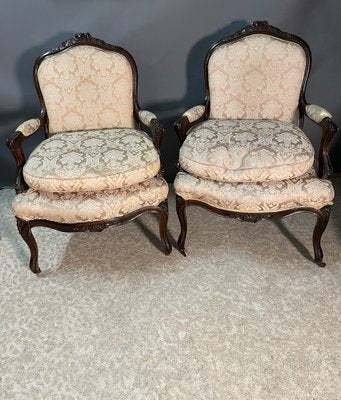 19th Century Louis XV French Armchairs, Set of 2-MAX-2041257