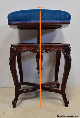 19th Century Louis XV Style Adjustable Piano Stool-RVK-708496