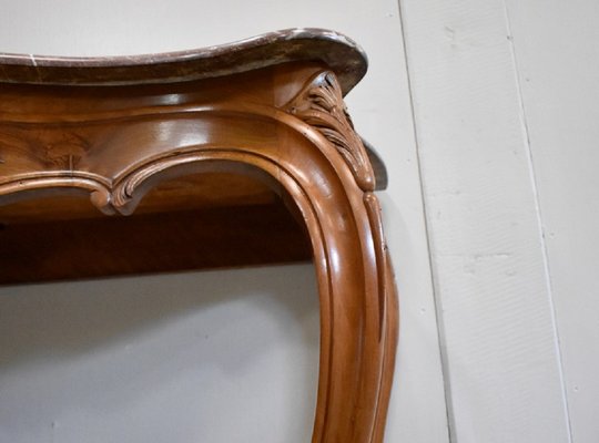 19th Century Louis XV Style Blonde Walnut Console Table-RVK-726594