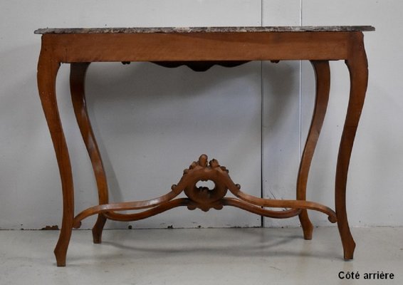 19th Century Louis XV Style Blonde Walnut Console Table-RVK-726594