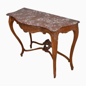 19th Century Louis XV Style Blonde Walnut Console Table-RVK-726594