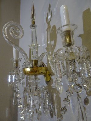 19th Century Louis XV Style French White Glass Sconces from Baccarat, Set of 2-NUC-576402