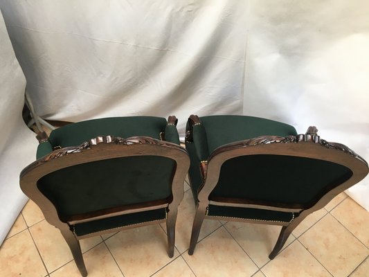 19th Century Louis XV Style Throne Seats in Walnut, Set of 2-WQQ-1030729