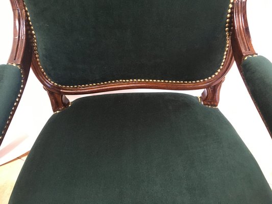 19th Century Louis XV Style Throne Seats in Walnut, Set of 2-WQQ-1030729