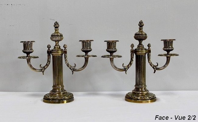 19th Century Louis XVI Bronze Candleholders, Set of 2-RVK-892540