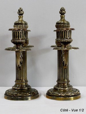 19th Century Louis XVI Bronze Candleholders, Set of 2-RVK-892540