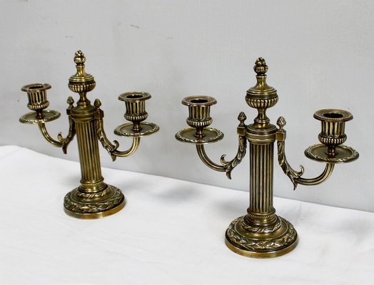 19th Century Louis XVI Bronze Candleholders, Set of 2-RVK-892540